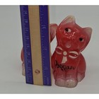 Vintage Red Plastic Cat Salt And Pepper Shakers Set Mid Century Kitsch Feline