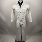 Vtg 60s 70s Leisure Suit Denim Mens Small Jacket 31 30 Pants Bell Bottom Disco
