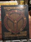 Wooden Original Lithographic On Wood  1920-30s Antique Insurance Plaque Sign 