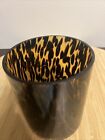 Tortoiseshell animal Print Glass Vase For Decor Or Candles  6    X 4 75   