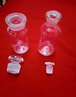 Apothecary Jars Vintage With Ground Glass Toppers-2 Sizes-clear Glass-excellent