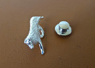 Small Sterling Silver Australian Shepherd Moving Study Lapel Pin