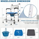 4-in-1 Folding Bath Chair  Foldable Transport Wheelchair  Rolling Shower Chair