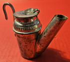 Antique Dunlap s Pittsburgh Tin Miners Mining Cap Teapot Oil Wick Lamp
