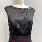 Sangria Evening Cocktail Sheath Dress Women s 10 Purple Black Beaded Lace Trim