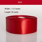 1 1 2 Inch Red Solid Satin Ribbon For Gift Wrapping  50 Yards