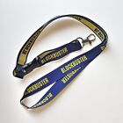 Lanyard Blockbuster Video  90s Retro Blue Yellow Keychain Necklace Key Holder