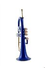 Brand New 4 Valve Flugel Horn White Blue Brass  Finish Bb Flugel Horn free Case