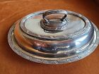 Vintage English Silver Plated Convertible Serving Platter Bowl Removable Lid 