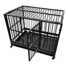 Crate Large Kennel Heavy Duty Pet Playpen Portable 46 1  Dog Cage W tray  wheels