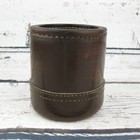 Vintage Leather Stitched Ribbed Dice Shaker Cup