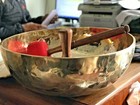 Large Tibetan Singing Bowl     Hand-hammered In Nepal     Deep Sound Healing 20 Inch