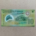          Nicaragua 10 Cordobas Banknote Polymer  plastic Like  Transparent Currency