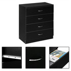 4 Drawer Storage Dresser Wooden Cabinet Furniture For Bedroom White Black
