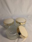 50 Pack Empty Cosmetic Jars 10g Plastic Containers Gold Trim Lids Travel 3012
