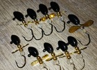 Black And Gold Slow Death Whistler Vertical Ice Fishing Jig Lot Of 10 Tb1