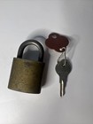 Vintage Yale   Towne Brass Padlock With 1 Aluminum Key - Steel Shank  - Working