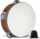 Wooden Hand Held Percussion Tambourine With Storage Bag - 6 Inches  Ideal For   