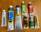 Artist Paint Lot Of 11 Tubes Acrylic 1 Tube Oil 7 Tubes Watercolor  Some Sealed 