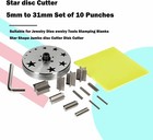 Disc Cutter 5mm To 31mm With 10 Punches For Star Shapes Stamping Blanks Star