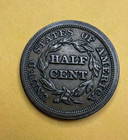 1853 Braided Hair Half Cent Beautiful Xf- Au Condition