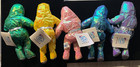 Lot Of 5 1997 Intel Inside Mmx Pentium Ii Iridescent Bunny People 8  Pink Blue  