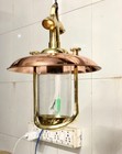 Decorative Hanging Brass Vintage Pendant Lighting With Copper Shades - Set Of 2