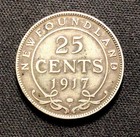 1917 C Newfoundland Silver 25 Cents  Enn Coins