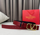Women s Valen Tino Belt With Double-sided Belt Red black With Box Width 3cm