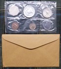 1962 Us Mint Silver Proof Set  5 Usa Coins With Envelope  Franklin Half  25c   