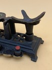 Vintage Miniature Hand Painted Cast Iron Balance Scale With Weights
