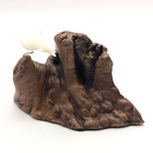 Dolphin On Burl Wood Sculpture Coastal Ocean Signed John Perry Vtg California