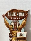 1930s Blackhawk Cigar Indian Cardboard Diecut Advertising Sign Smoking Tobacco