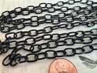 Vintage Textured Black Enameled Metal Link Chain 1 Foot