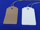 Kraft Designer Print Scalloped Merchandise Strung Price Tags