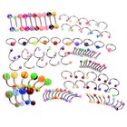 185pc Body Piercing Kit 316l Steel Nose Lip Tongue Ear Eyebrow Belly Button Ring