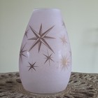 Vintage Bartlett Collins Pink Textured Atomic Gold Starburst Glass Vase Mcm