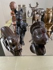 Vintage Variety Cast Metal Iron Copper Bronze Key Coin Bank Lot Of 13