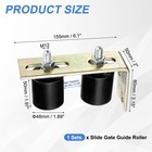 2pcs Slide Gate Guide Roller 2  Nylon Gate Support Rollers With Bracket Black