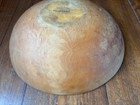 15 5    14 5  Out Of Round Atq Primitive Wooden Dough Bowl Thurnauer Germany