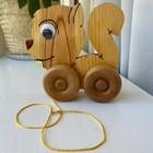 Wooden Squirrel Chipmunk String Pull Toy Handmade New Hand Painted    