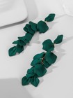Dark Green Long Rose Petal Dangle Earrings One Size For Valentine Mother s Day