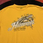 Men s Medium Hawaii Pacific Edition Turtle Vintage Print T Shirt Yellow Retro