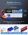 2x Zeee 22 2v 130c 6000mah Ec5 6s Lipo Battery Ultra-low Internal Resistance