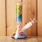 7 8  Eyes Fluorescent Glass Bong Glass Water Pipe Smoking Tobacco Beaker 14mm
