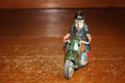 Vtg Japan Tin Litho Friction Toy Police Machine Gun Motorcycle  3