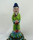 Antique Qing Chinese Enamel Bell   Figure With Floral   Bats   43