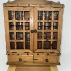 Vintage Wooden Spice Rack With 12 Glass Bottles Airtight Rack 14x12   Read
