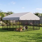 Heavy-duty Outdoor Dog Kennel large Dog Enclosure Pen With Pe Roof Cover outdoor