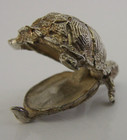 Novelty English Cast Sterling Silver Miniature Tortoise Box Figure 1986 Animal